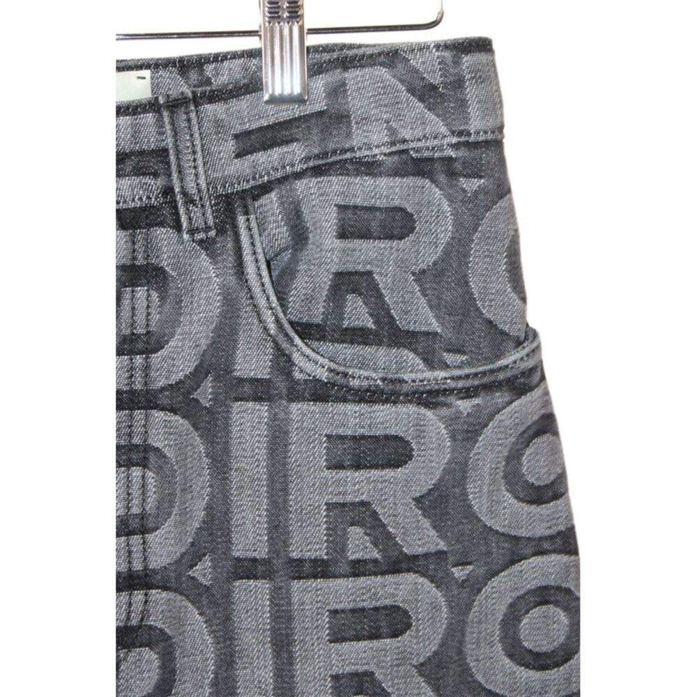 Fendi Womens Gray Logo Wide-Leg Jeans High Rise Button Cotton Size 36 - Picture 2 of 10